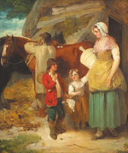 A DAIRY MAID WITH FARMER, HIS HORSE AND TWO CHILDREN by Francis Wheatley RA (1747-1801) at Whyte's Auctions