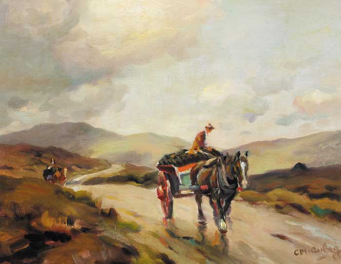 TURF CART ON A COUNTRY ROAD by Charles J. McAuley RUA ARSA (1910-1999) at Whyte's Auctions