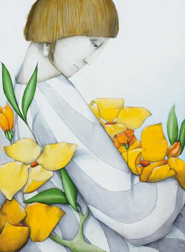 GIRL WITH YELLOW FLOWERS, 2004 by Barry Castle (1935-2006) at Whyte's Auctions