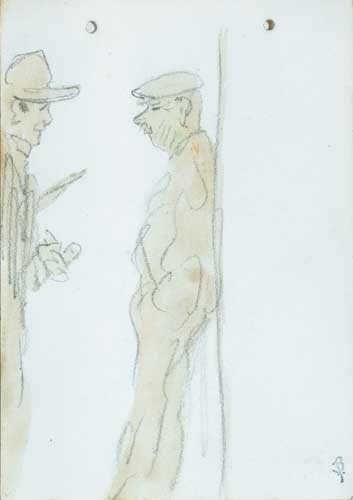 TWO MEN CONVERSING by Jack Butler Yeats RHA (1871-1957) RHA (1871-1957) at Whyte's Auctions