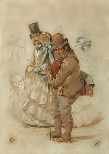 ORGAN GRINDER AND MONKEY, 1858 by Robert Richard Scanlan (1801-1876) at Whyte's Auctions