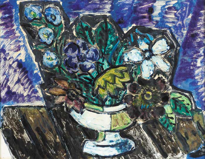 FLOWERS AGAINST BLUE by Basil Ivan R�k�czi (1908-1979) at Whyte's Auctions