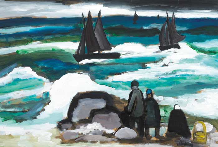 BOATS AND FIGURES by Markey Robinson (1918-1999) at Whyte's Auctions