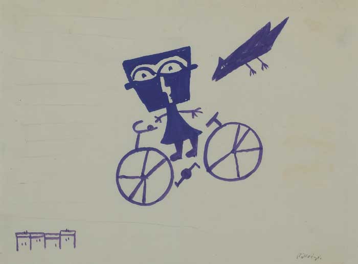 CHILD ON A BIKE WITH A BIRD by Basil Ivan R�k�czi (1908-1979) at Whyte's Auctions