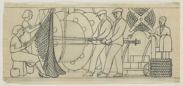 NET AND ROPEMAKING, 1935 by John Luke RUA (1906-1975) at Whyte's Auctions