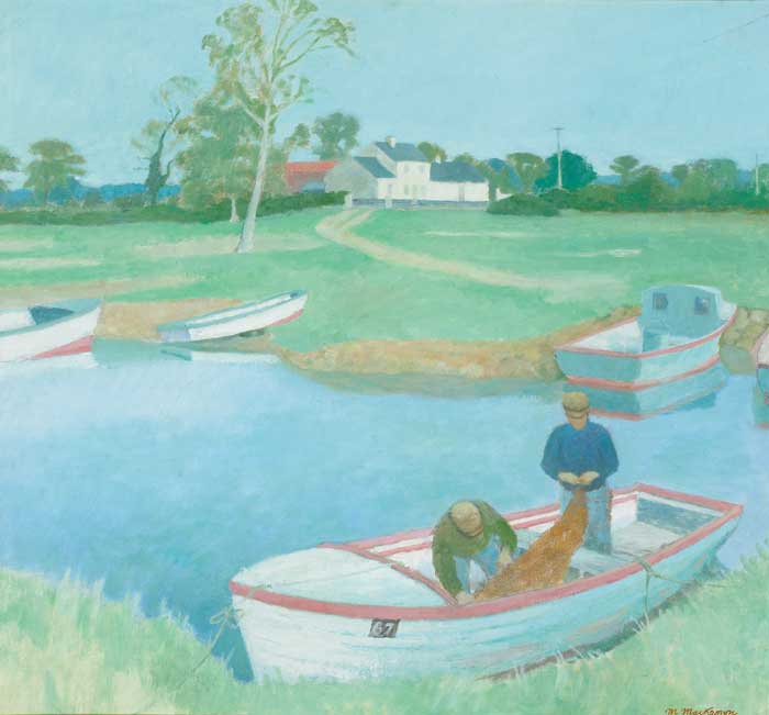 EEL FISHERS NEAR TOOME by Martin MacKeown (b.1931) at Whyte's Auctions