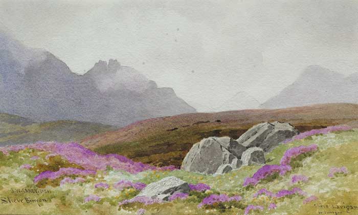 SLIEVE BINYON AND SLIEVE LAMAGAN, MOURNE MOUNTAINS, COUNTY DOWN, 1901 by Joseph William Carey RUA (1859-1937) at Whyte's Auctions