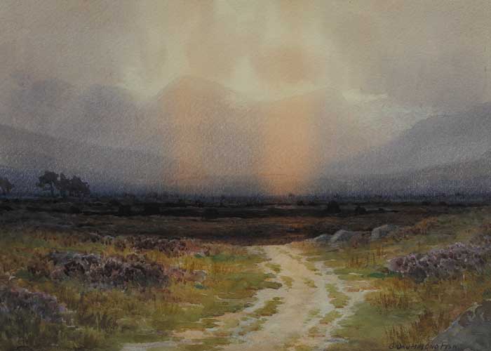 BOG SUNSET, POSSIBLY COUNTY KERRY by Captain George Drummond Fish (1876-c.1938) at Whyte's Auctions