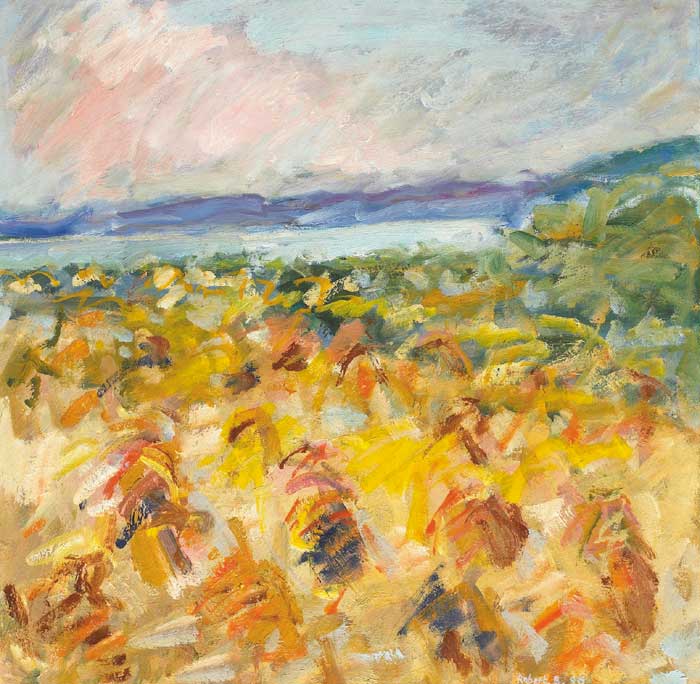 HARVEST TIME, FANAD, COUNTRY DONEGAL, 1990 by Robert Bottom sold for �320 at Whyte's Auctions