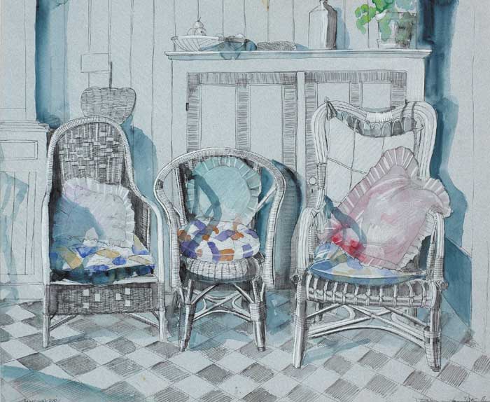 THREE CHAIRS ANNAGHMAKERRIG, 1984 by Philip Blythe sold for �270 at Whyte's Auctions