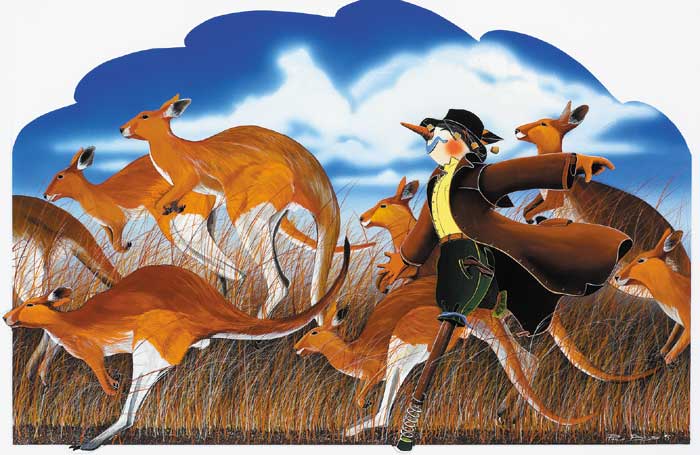 KANGAROOS AND HORATIO, 1995 by Philip Blythe sold for �120 at Whyte's Auctions