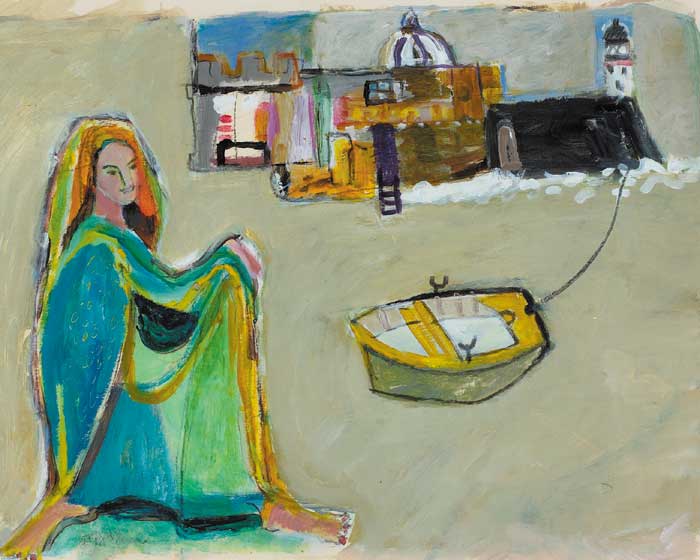 WOMAN BY A HARBOUR by Daphne McClure (British, b.1930) at Whyte's Auctions