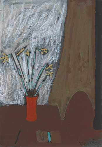 DAFFODILS IN RED VASE (1913-2003) by Tony O'Malley HRHA (1913-2003) at Whyte's Auctions
