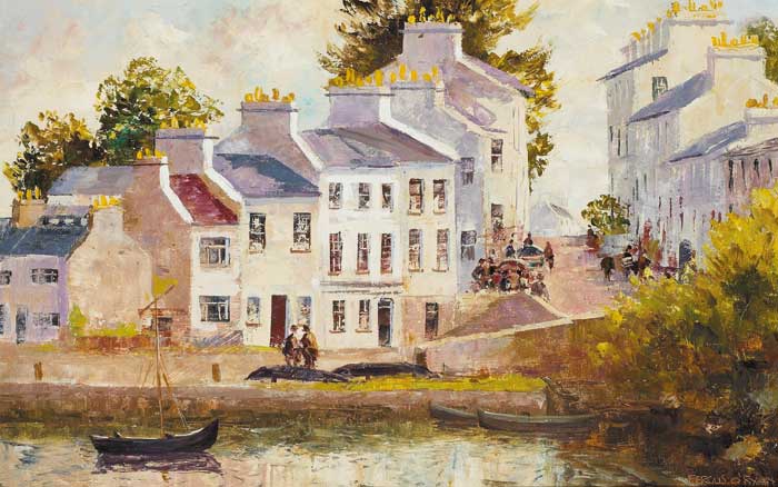 FISHING VILLAGE HARBOUR by Fergus O'Ryan sold for �1,800 at Whyte's Auctions