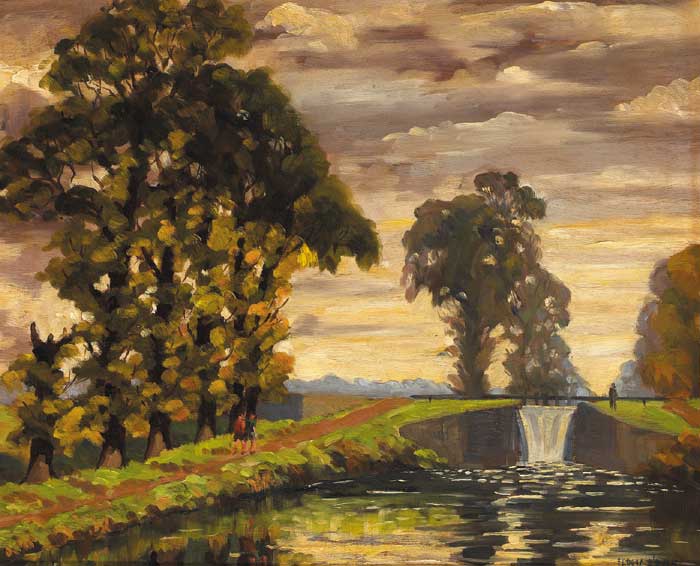 GRAND CANAL, DUBLIN by Fergus O'Ryan RHA (1911-1989) at Whyte's Auctions