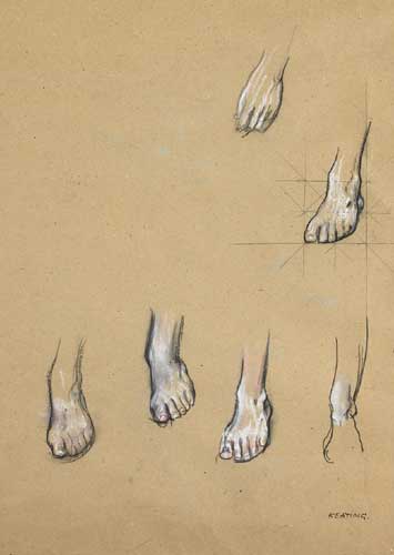 STUDY OF FEET AND HANDS by Sen Keating PPRHA HRA HRSA (1889-1977) at Whyte's Auctions