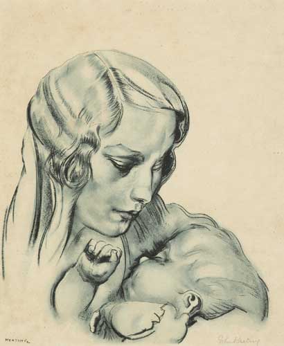 MOTHER AND CHILD by Sen Keating PPRHA HRA HRSA (1889-1977) at Whyte's Auctions