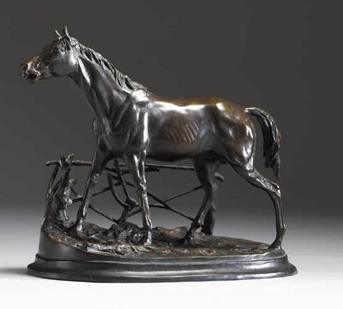 CHEVAL A LA BARRIERE, 1846 by Pierre-Jules Mene (French, 1810-1879) at Whyte's Auctions