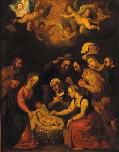 NATIVITY WITH ADORATION OF THE SHEPHERDS AND MIDWIVES at Whyte's Auctions