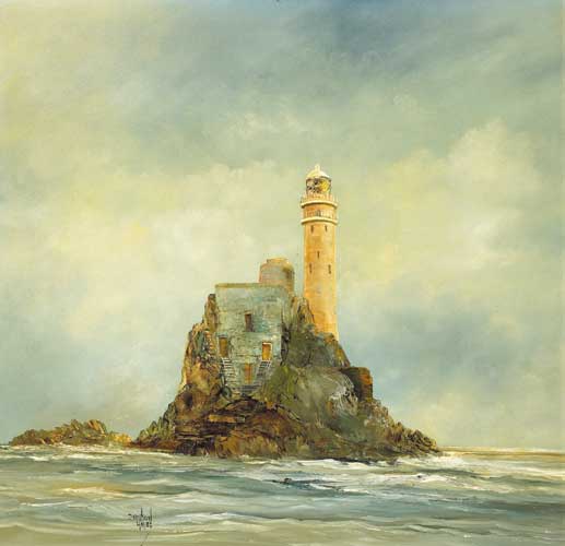 FASTNET ROCK LIGHTHOUSE, 1985 by Brendan Hayes sold for �250 at Whyte's Auctions