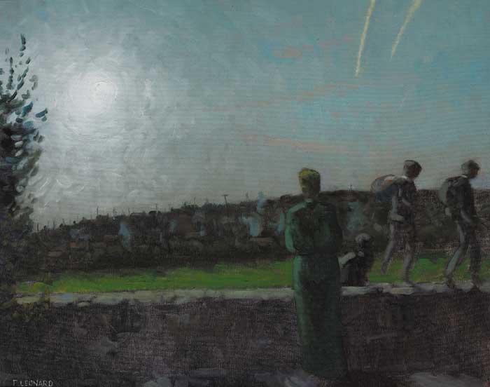 9AM - TO SCHOOL, SKERRIES, COUNTY DUBLIN, 1988 by Patrick Leonard HRHA (1918-2005) at Whyte's Auctions