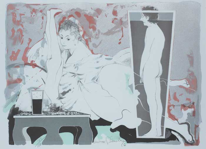 MISS O'MURPHY WITH MAN IN GLASS I, 1978 by Micheal Farrell (1940-2000) at Whyte's Auctions