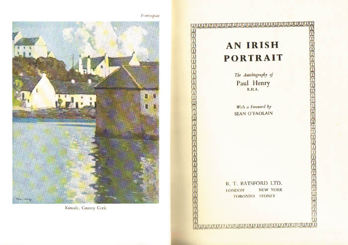 AN IRISH PORTRAIT: THE AUTOBIOGRAPHY OF PAUL HENRY by Paul Henry RHA (1876-1958) at Whyte's Auctions