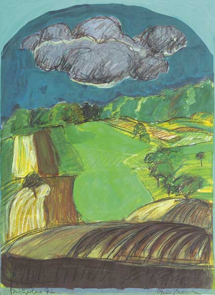 LANDSCAPE, SWITZERLAND, 1972 by Brian Bourke HRHA (b.1936) at Whyte's Auctions