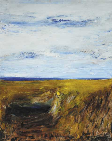 LANDSCAPE - CORNFIELD BEFORE SEA by S�an Mc Sweeney HRHA (b.1935) at Whyte's Auctions