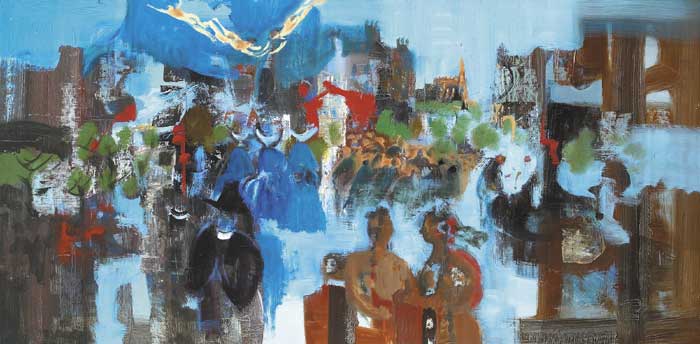 SPANISH STREET PARTY by George Campbell RHA (1917-1979) at Whyte's Auctions