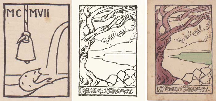 COLLECTION OF BOOKPLATES PLUS D�N EMER PRESSMARK, 1907 by Robert Gregory (1881-1918) at Whyte's Auctions