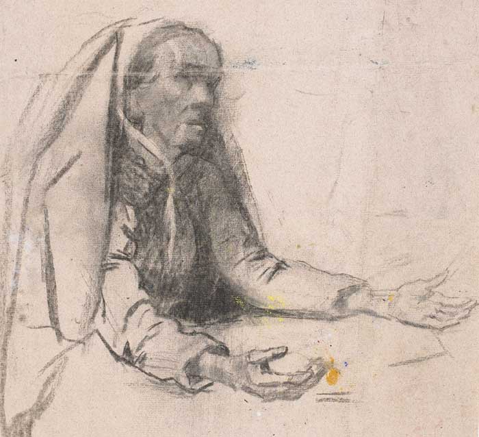 WOMAN WITH BESEECHING ARMS by Sarah Henrietta Purser HRHA (1848-1943) at Whyte's Auctions