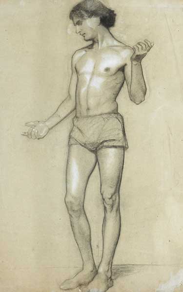 LIFE STUDY: YOUNG MAN by Sarah Henrietta Purser HRHA (1848-1943) at Whyte's Auctions