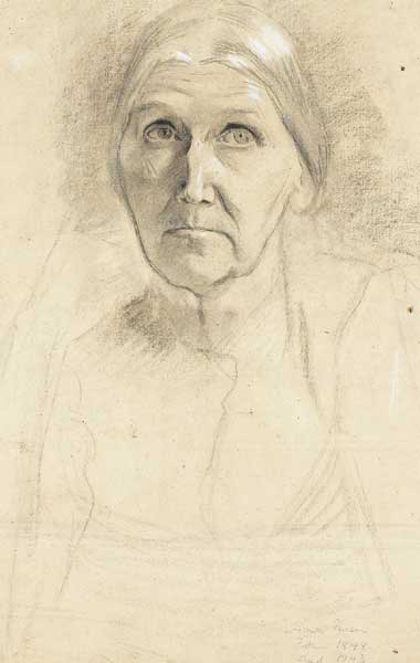 HEAD OF AN OLD WOMAN by Sarah Henrietta Purser HRHA (1848-1943) at Whyte's Auctions