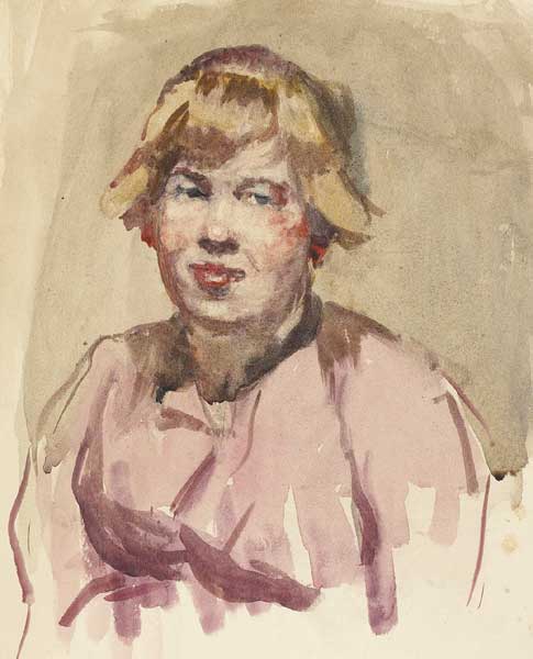 STUDY OF A WOMAN IN WORK CLOTHES by Sarah Henrietta Purser sold for �1,050 at Whyte's Auctions