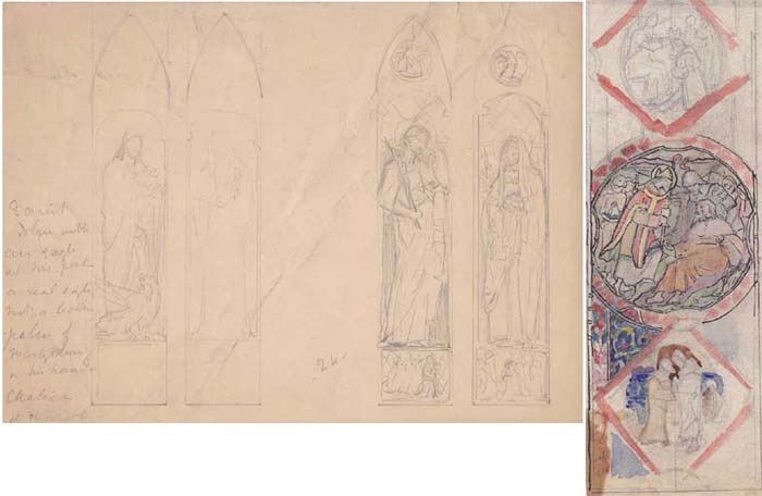 STUDIES FOR STAINED GLASS;INCLUDES FIGURE OF SAINT JOHN AND MEDIVAL SCENES by Sarah Henrietta Purser HRHA (1848-1943) at Whyte's Auctions