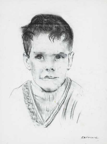 STUDY OF A YOUNG BOY - JUSTIN KEATING by Sen Keating PPRHA HRA HRSA (1889-1977) at Whyte's Auctions