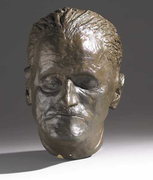 PORTRAIT OF THE ARTIST AS A DEAD MAN, OR, CORPUS DAEDALUS; DEATH MASK OF JAMES JOYCE, 1982 by Victor McCaughan sold for 1,300 at Whyte's Auctions