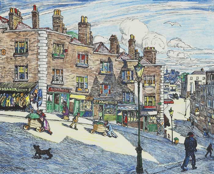 SAINT MICHAEL'S HILL, WINETAVERN STREET, DUBLIN, 1940 by Harry Kernoff RHA (1900-1974) at Whyte's Auctions