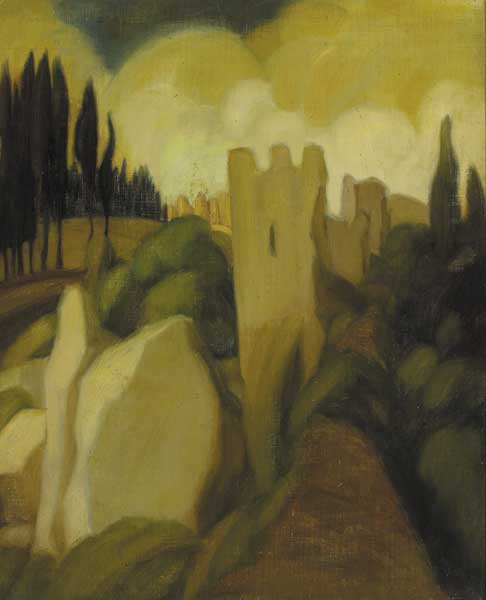 LANDSCAPE WITH CASTLE by Cecil Ffrench Salkeld ARHA (1904-1969) at Whyte's Auctions