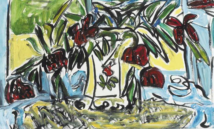 RED TULIPS by Elizabeth Cope (b.1952) at Whyte's Auctions