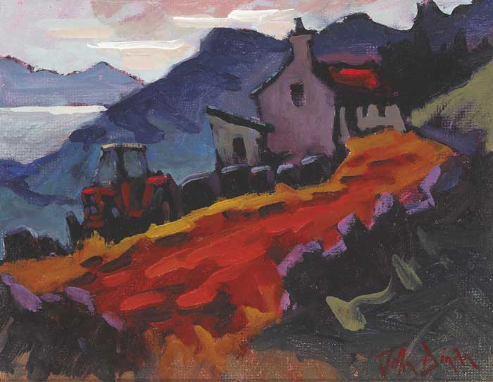 FARMHOUSE ON HILLSIDE by John Dinan (b.1947) at Whyte's Auctions