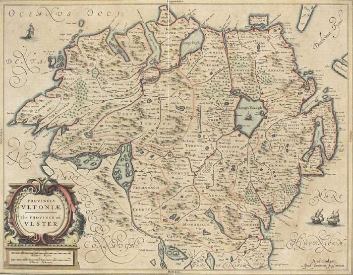 17th Century Jansen The Province of Ulster map at Whyte's Auctions