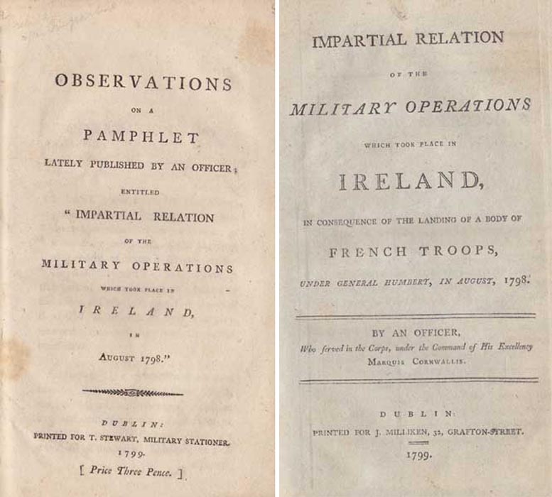 1798. Impartial Relations of the Military Operations which took place in Ireland in consequence of the Landing of a Body of French Troops under General Humbert in August 1798 at Whyte's Auctions