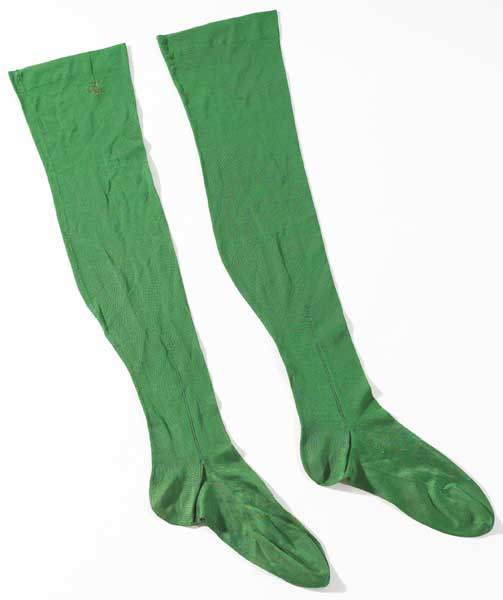 18th/19th Century "Patriotic" Green Stockings worn by Cunningham Ladies, Donegal at Whyte's Auctions