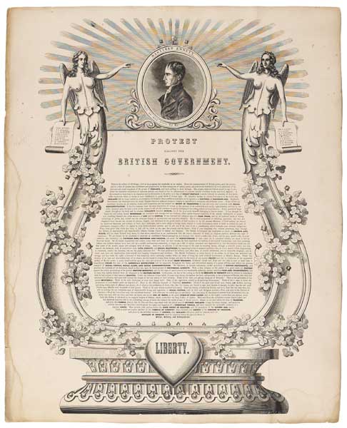 Circa 1870. Protest against the British Government. Poster published by William Smith. Philadelphia at Whyte's Auctions
