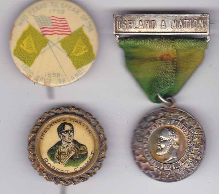 1891-98. C.S Parnell Medal, Robert Emmet and 1798-1898 Badges at Whyte's Auctions