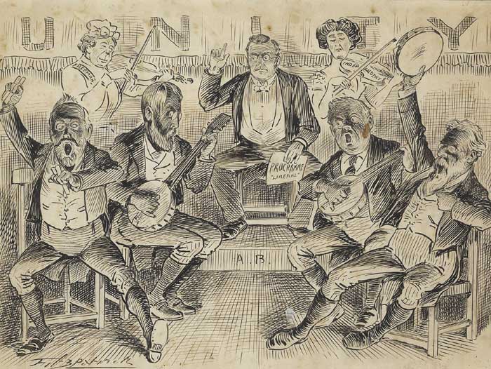 A cartoon of the Irish Parliamentary Party, circa 1902. at Whyte's Auctions