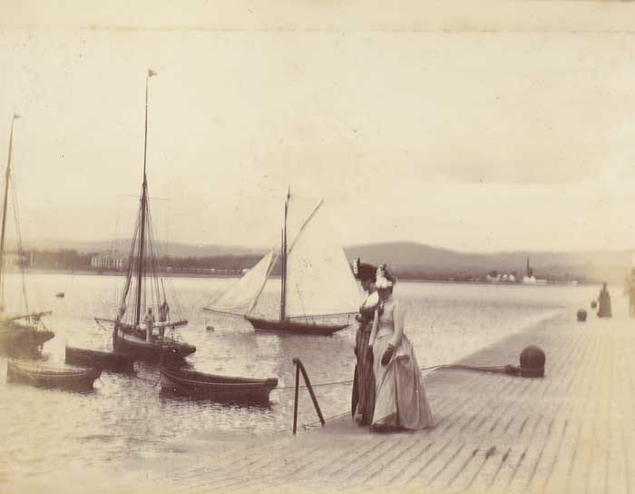 c. 1890. Photographs including Yachts in Kingstown (Dun Laoghaire), cyclists in Wicklow, etc. at Whyte's Auctions