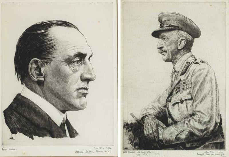1921 Field Marshal Sir Henry Wilson and Lord Edward Carson, 1914, etchings by John Day. at Whyte's Auctions